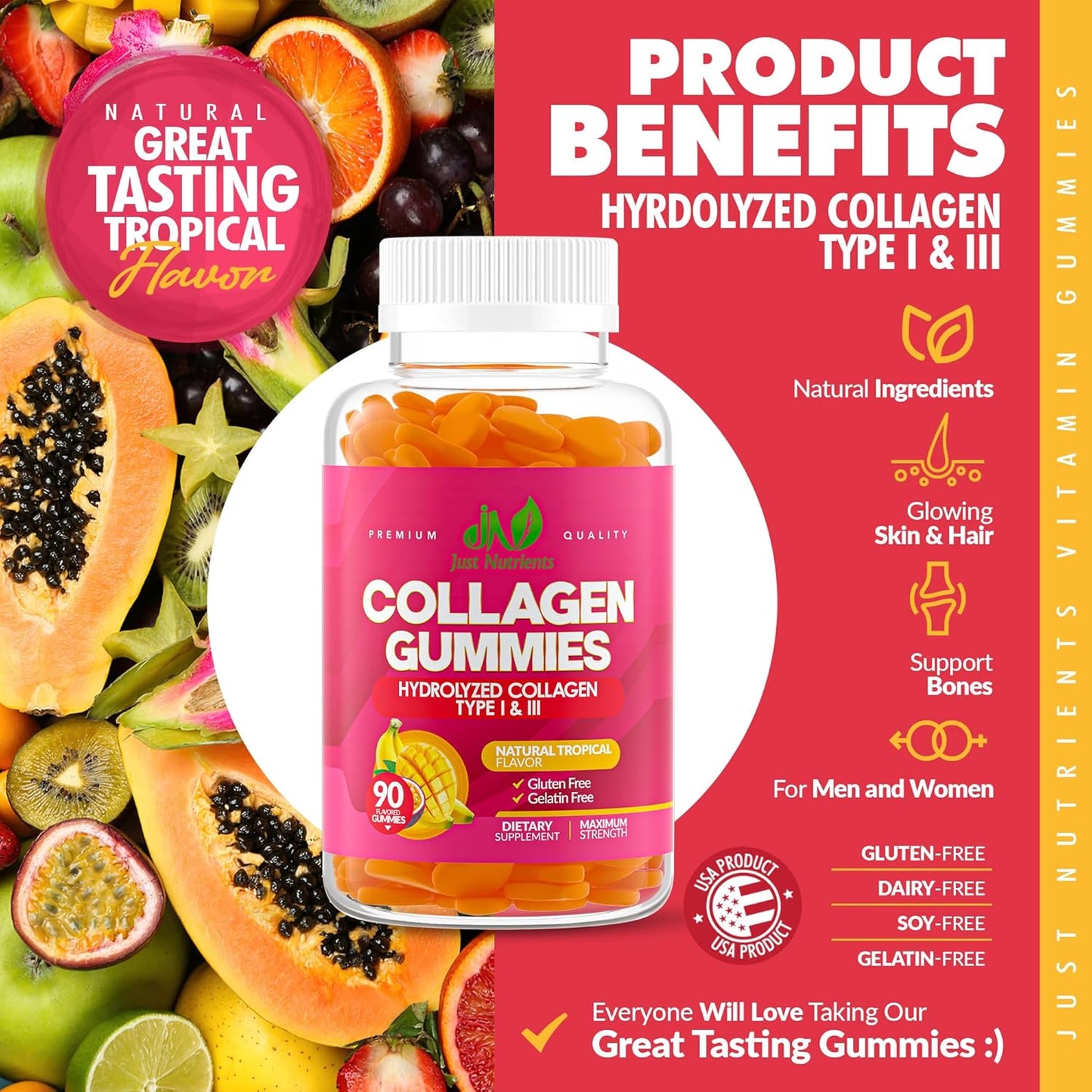 90-count-collagen-gummies-for-hair-skin-nails-support---tropical-flavor-gluten-free-non-gmo---men-women---45-servings-3
