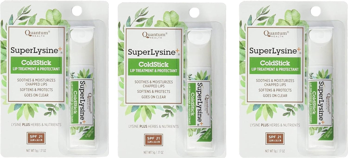 Quantum Research Super Lysine Plus+ ColdStick, SPF 21, 0.18 oz - Pack of 3 - Espot.com.au