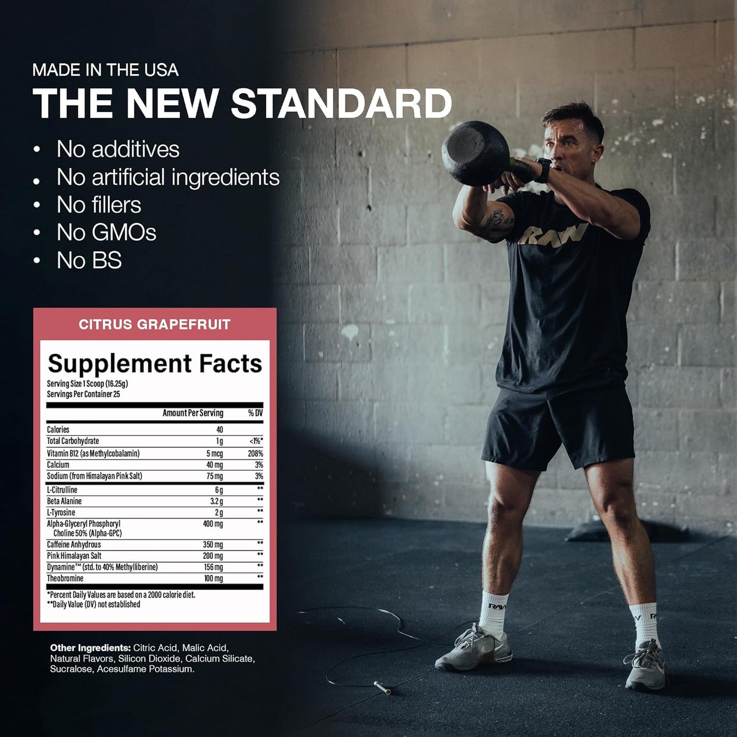 Essential CHARGED Pre-Workout Powder - Citrus Grapefruit Flavor - Boosts Focus, Mood, Performance - Caffeine, Alpha-GPC, L-Citrulline, Beta Alanine - 25 Servings - Preworkout Supplement for Men and Women - Espot.com.au