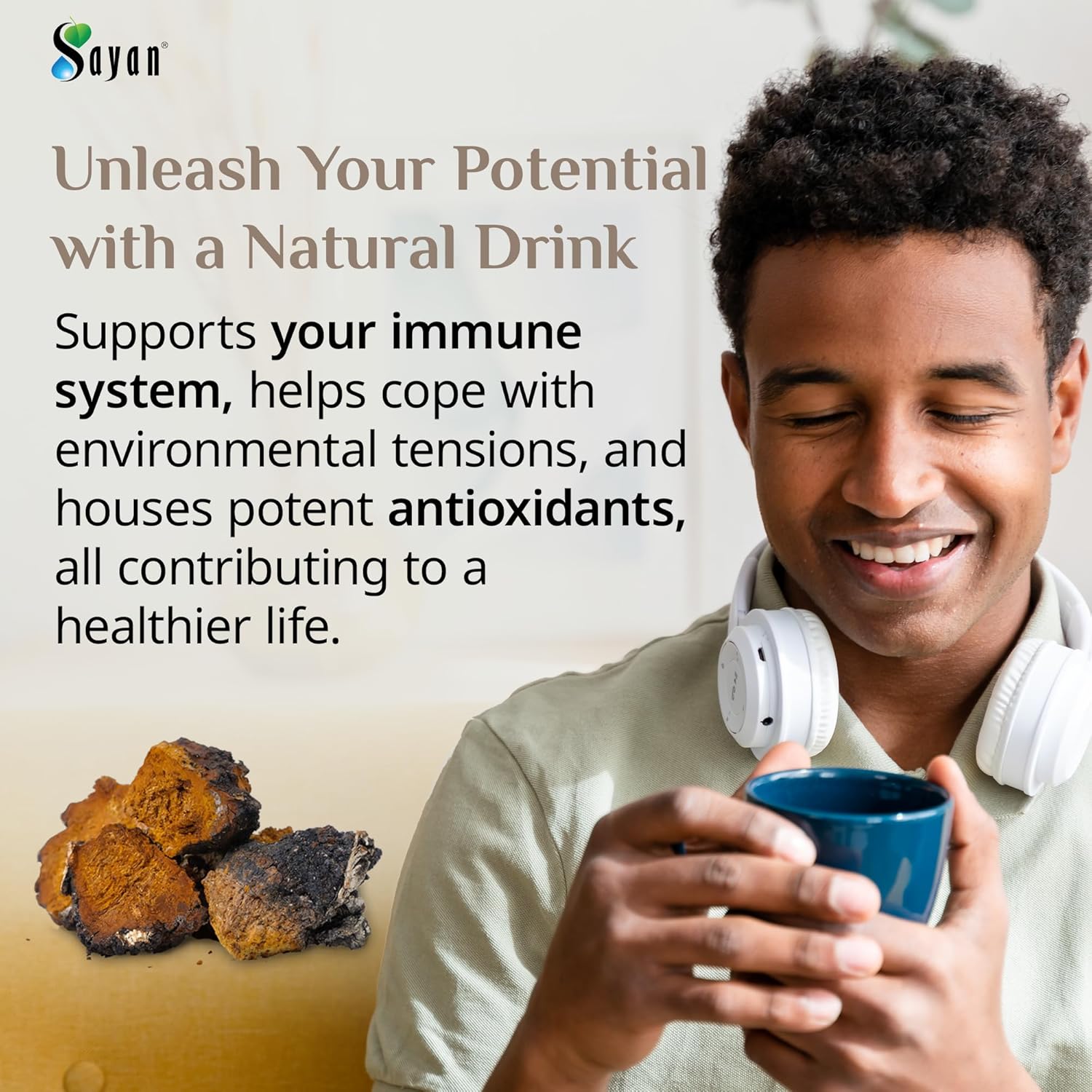 4-oz-sayan-siberian-chaga-mushroom-chunks-with-black-top---premium-antioxidant-tea-for-immune-support-focus-digestive-health---non-gmo---wild-harvested-3