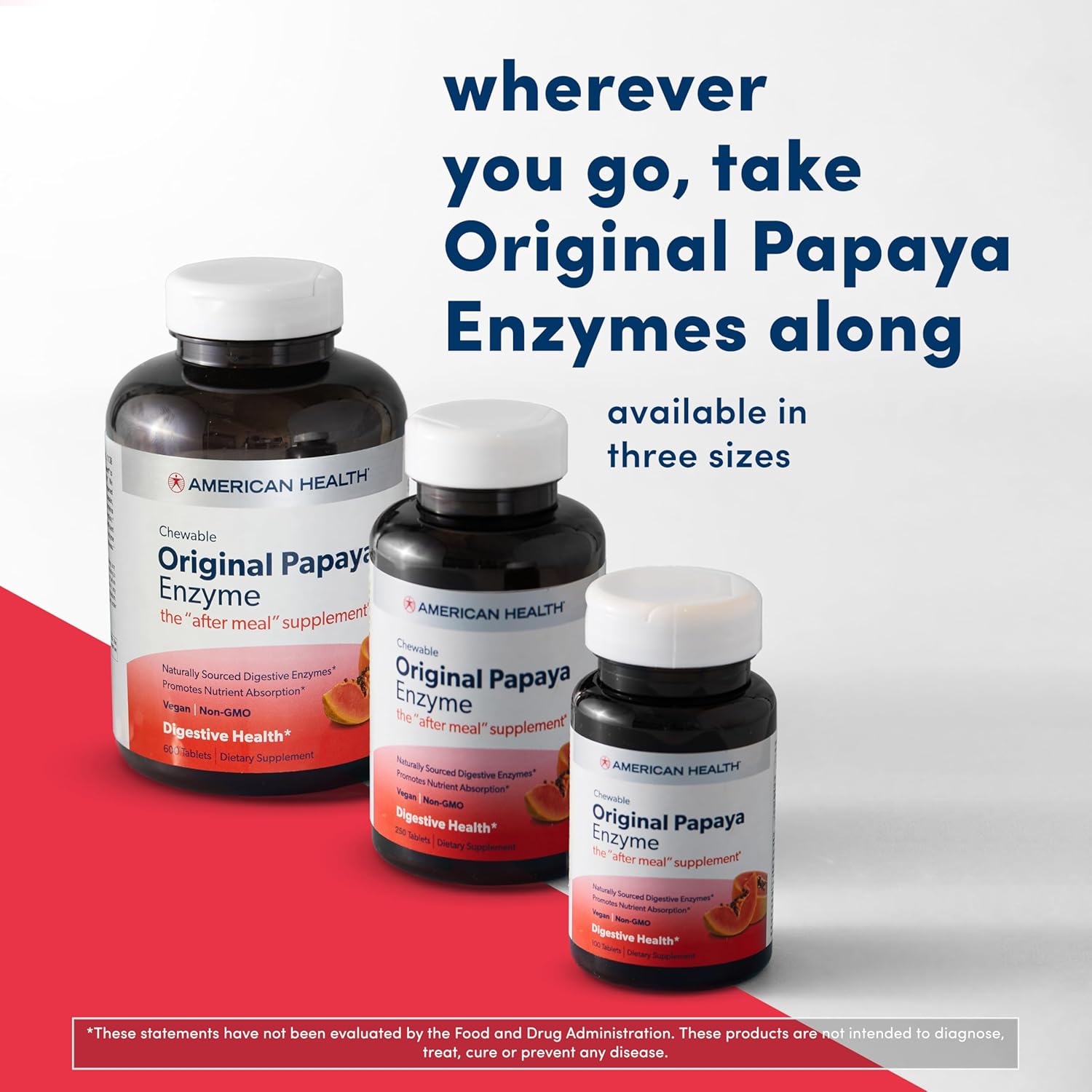 American Health Papaya Enzyme Chewable Tablets - Supports Digestion and Nutrient Absorption - 600 Tablets (200 Servings) - Espot.com.au