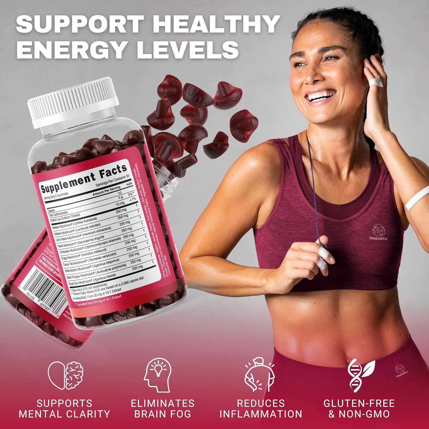 vitaearth-mushroom-gummies-60-count-lions-mane-reishi-cordyceps-shiitake-chaga---2500mg-strawberry-supplement-for-brain-energy-focus-calm-memory-6