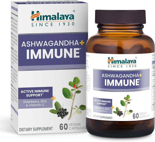 Immune Support Capsules with Ashwagandha, Elderberry, Zinc & Vitamin C - 60 Vegan Capsules, Gluten Free - 1 Month Supply - Espot.com.au