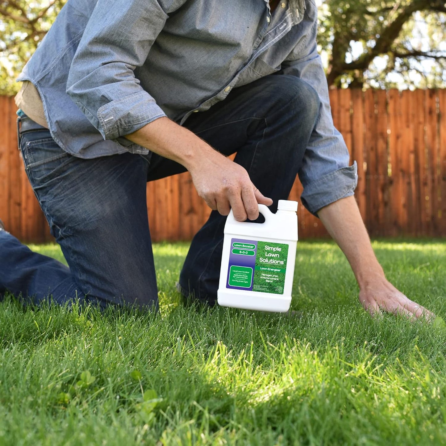 Liquid Turf Concentrated Fertilizer with Iron & Nitrogen - Commercial Grade Lawn Energizer Micronutrient Booster for All Grass Types - 1 Quart Bottle by Simple Lawn Solutions - Espot.com.au