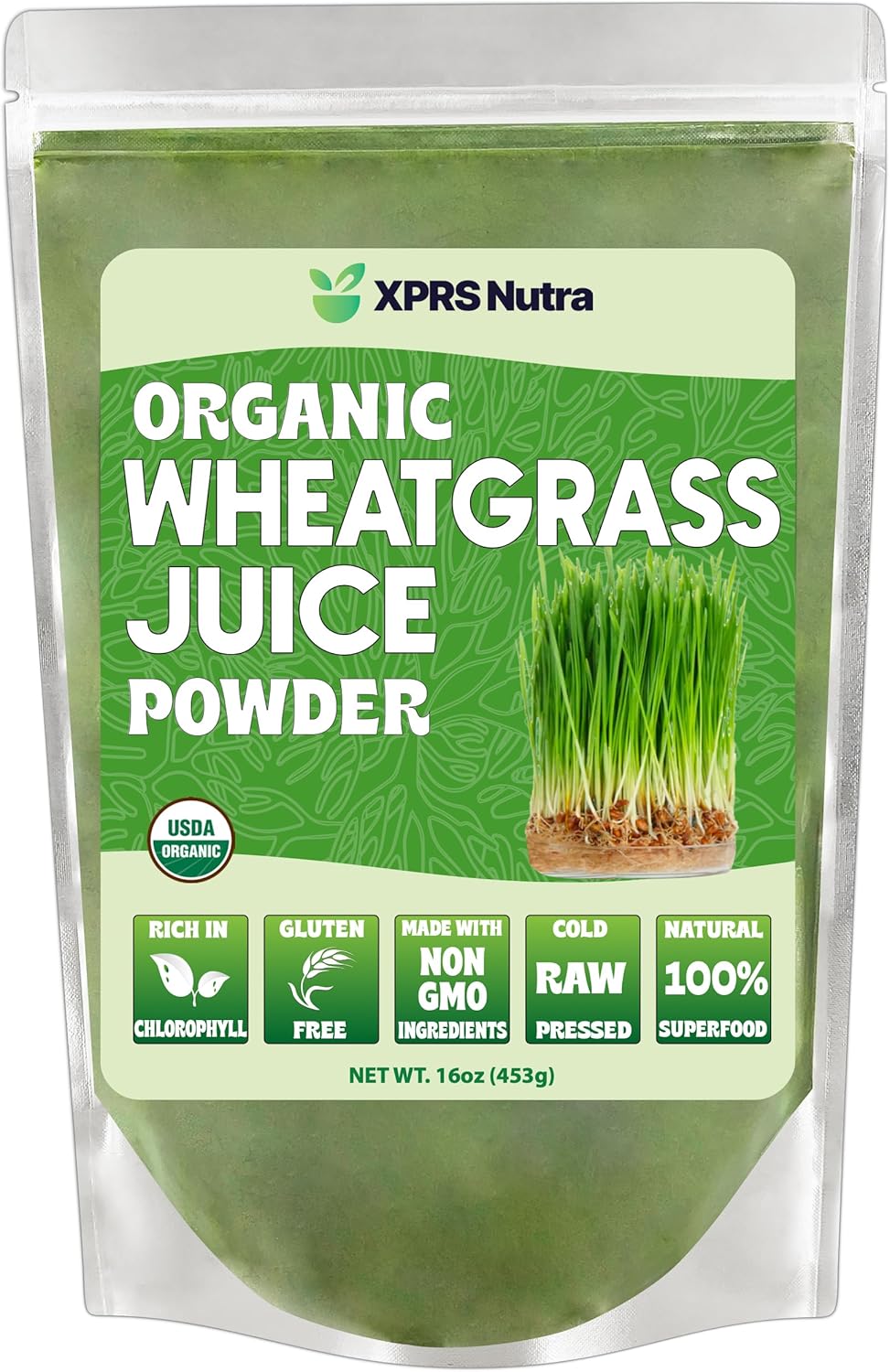 Sustainably Grown Organic Wheatgrass Juice Powder - Instant Concentrated Wheat Grass Juice - Potent 16 Ounce Powder - Espot.com.au