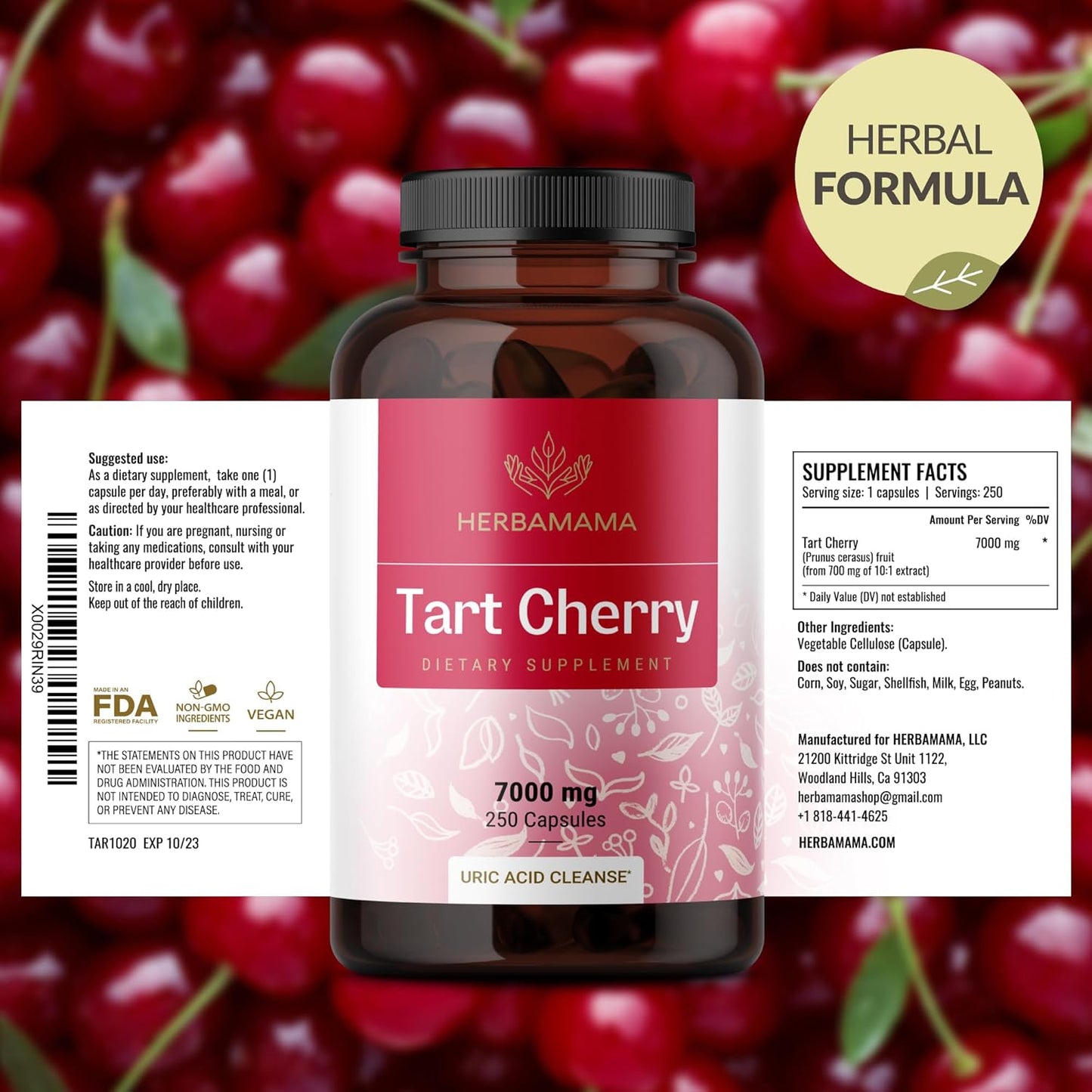 tart-cherry-extract-capsules---7000mg-juice-powder-for-uric-acid-cleanse-support---vegan-antioxidant-supplement---250-capsules-7