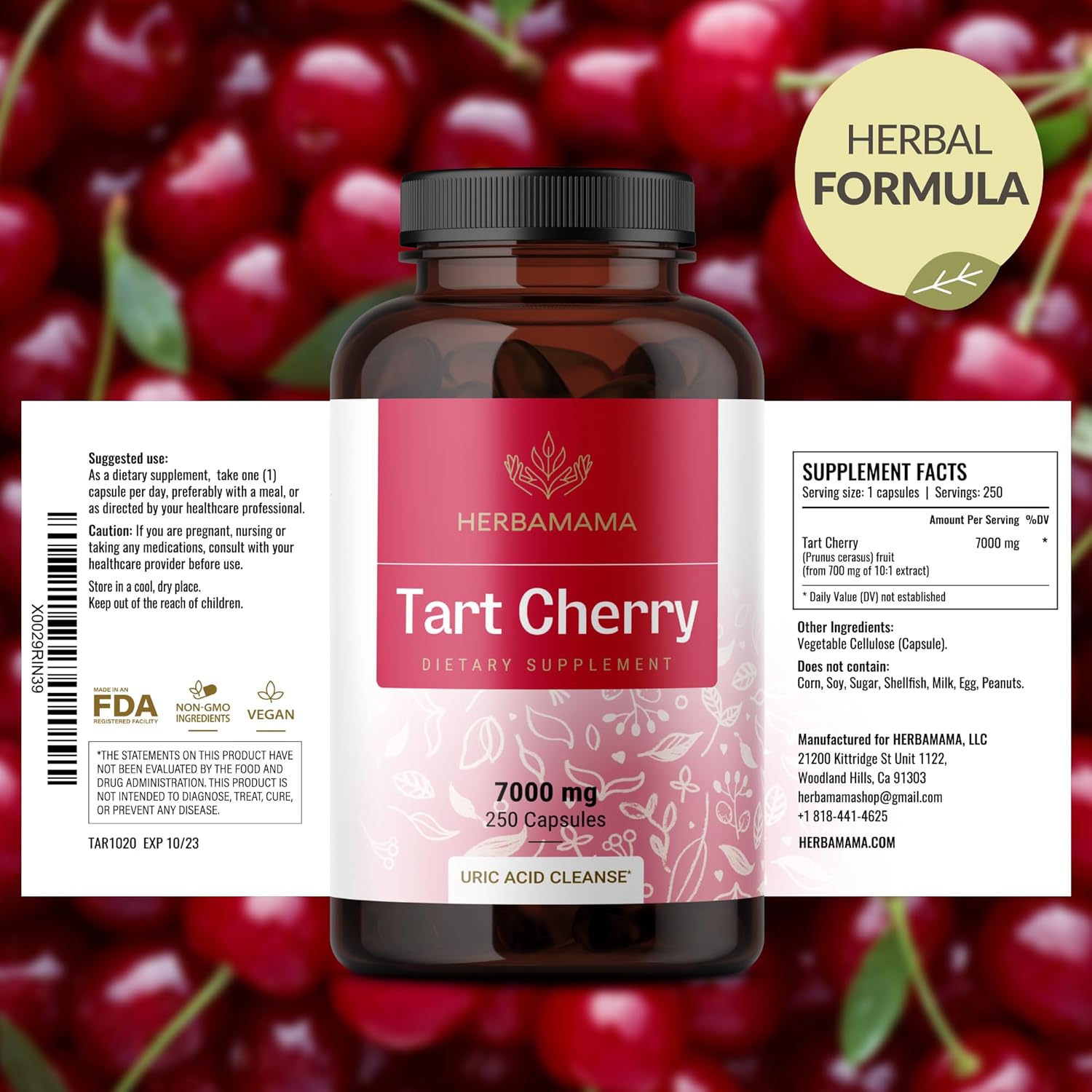 tart-cherry-extract-capsules---7000mg-juice-powder-for-uric-acid-cleanse-support---vegan-antioxidant-supplement---250-capsules-7