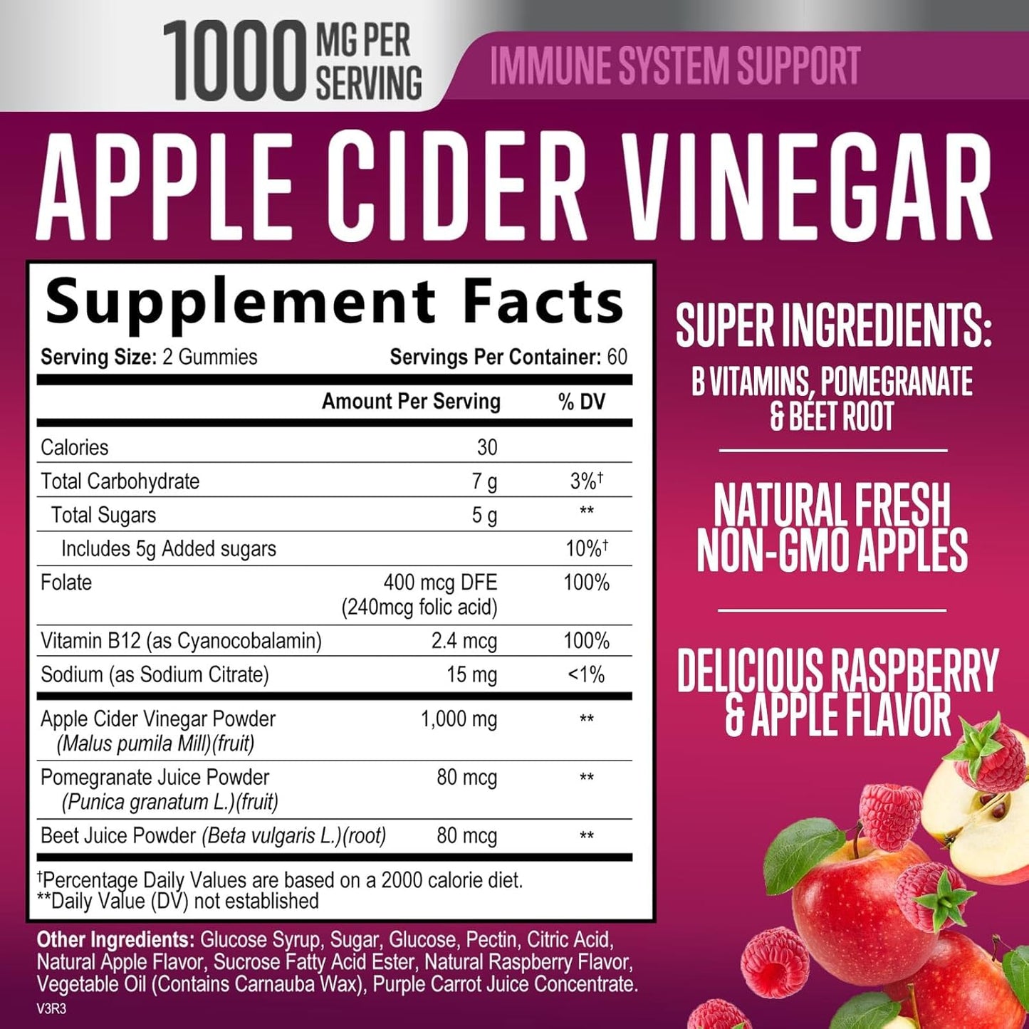 apple-cider-vinegar-gummies-1000mg-with-b12-for-detox-immune-health---natural-apple-raspberry-flavor---gluten-free-vegan---120-gummies-2