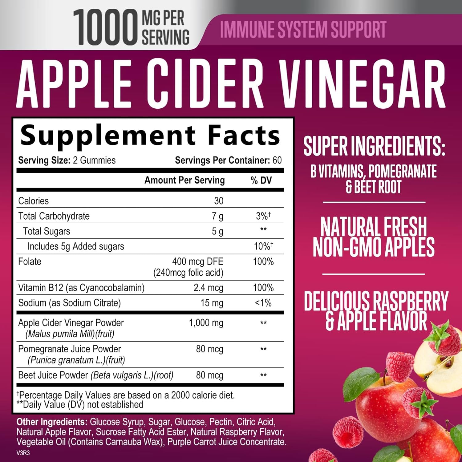 apple-cider-vinegar-gummies-1000mg-with-b12-for-detox-immune-health---natural-apple-raspberry-flavor---gluten-free-vegan---120-gummies-2