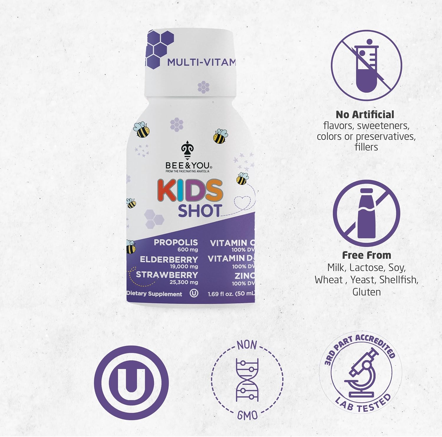 bee-you-kids-immune-support-supplement-with-propolis-vitamin-c-elderberry-raw-honey---antioxidant-rich---12-pack-169-fl-oz---great-taste---natural-alternative-to-gummies-4