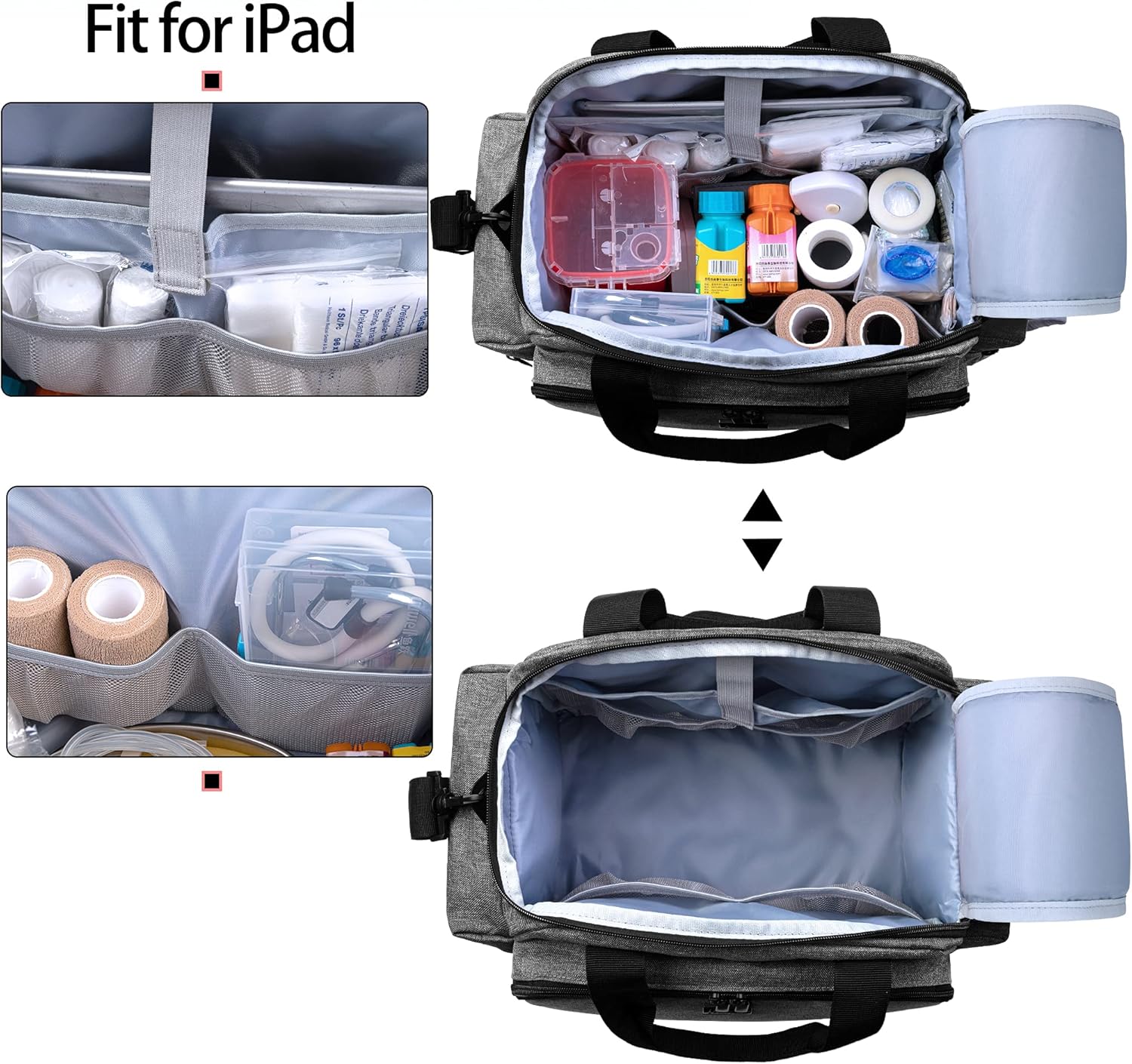 trunab-portable-home-health-nurse-bag-with-handle-and-shoulder-strap---medical-organizer-for-home-visits-2