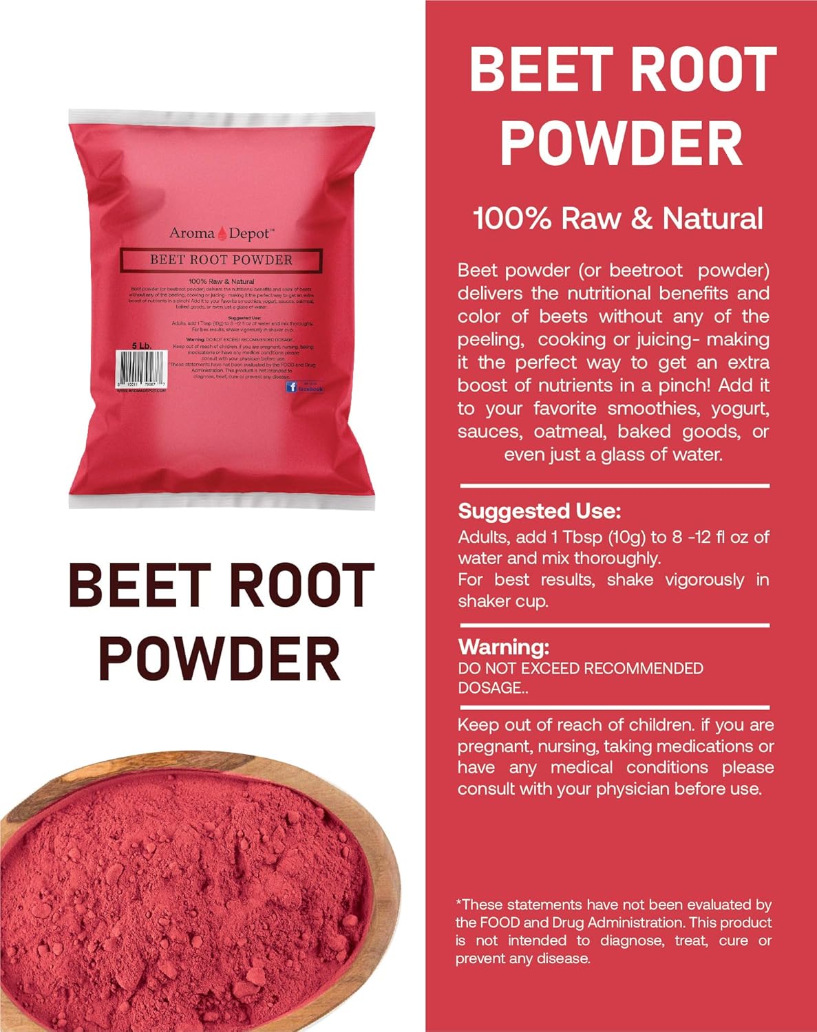 5-lb-aroma-depot-beet-root-powder---raw-non-gmo-vegan-gluten-free---nitric-oxide-booster-for-stamina-energy-immune-system---100-natural-4