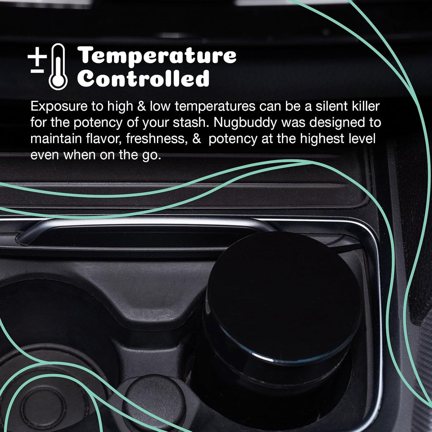 nugbuddy Mini Vacuum Sealed Storage Container with Nested Glass Jar - UV Protection, Temperature Control - Whiteboard Finish with Marker - 100 ml (1/4 Oz) - Espot.com.au