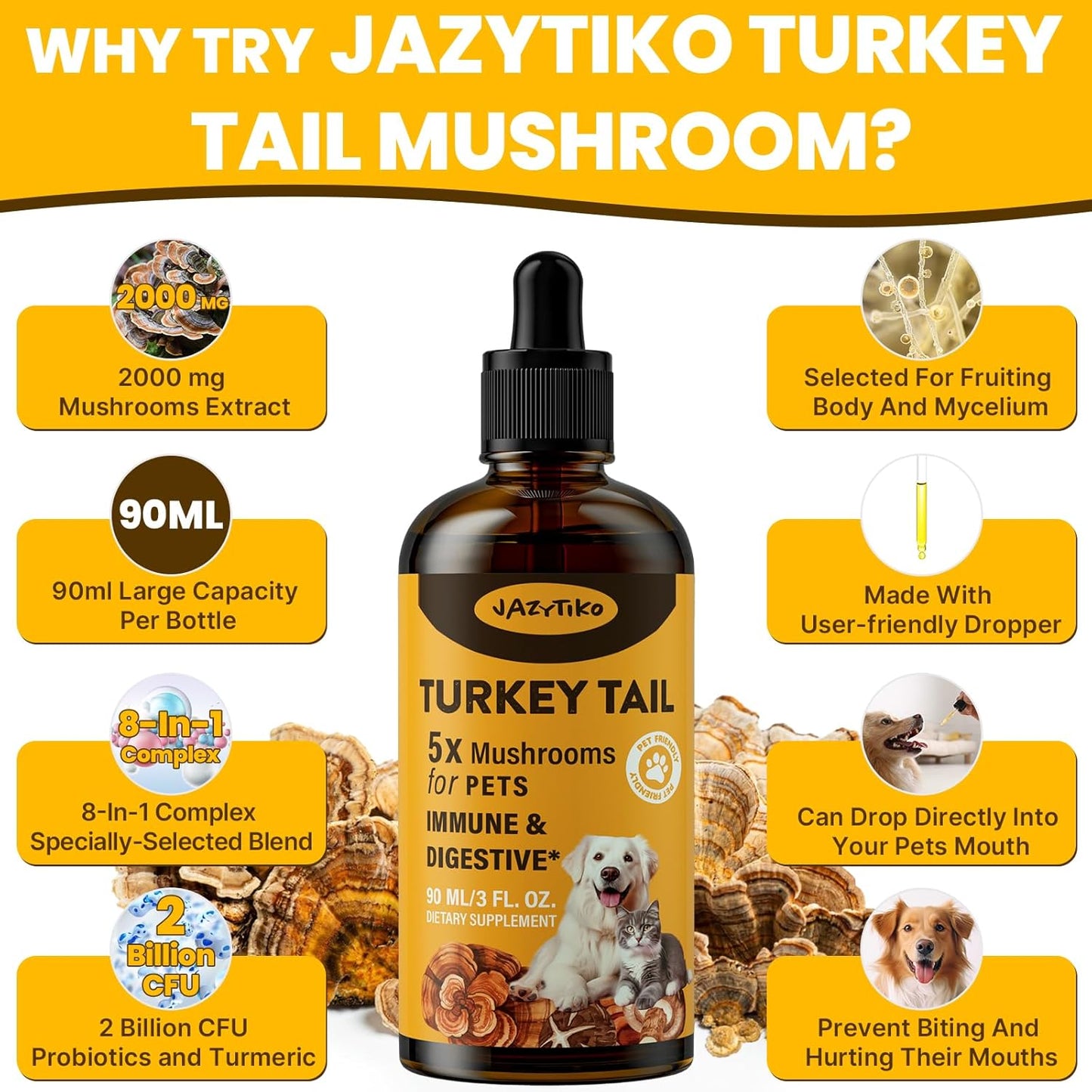 900ml-jazytiko-turkey-tail-mushroom-pet-drop-with-turmeric-probiotic---immune-digestive-support-joint-health-energy-boost---vet-formulated-5x-mushroom-blend-faster-absorption-6