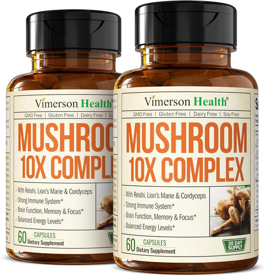 premium-mushroom-powder-supplement---lions-mane-reishi-cordyceps-chaga-more---boost-memory-focus-immune-system-energy---10-in-1-mushroom-complex-capsules---2-pack---vimerson-health-1