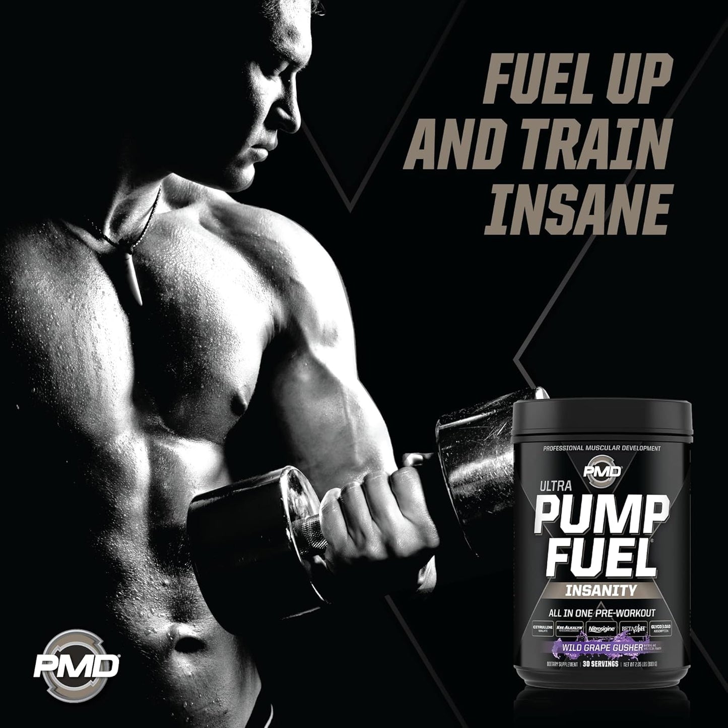 pmd-sports-ultra-pump-fuel-insanity---pre-workout-drink---wild-grape-gusher-flavor---boost-energy-strength-endurance-recovery---complex-carbs-amino-energy---30-servings-6