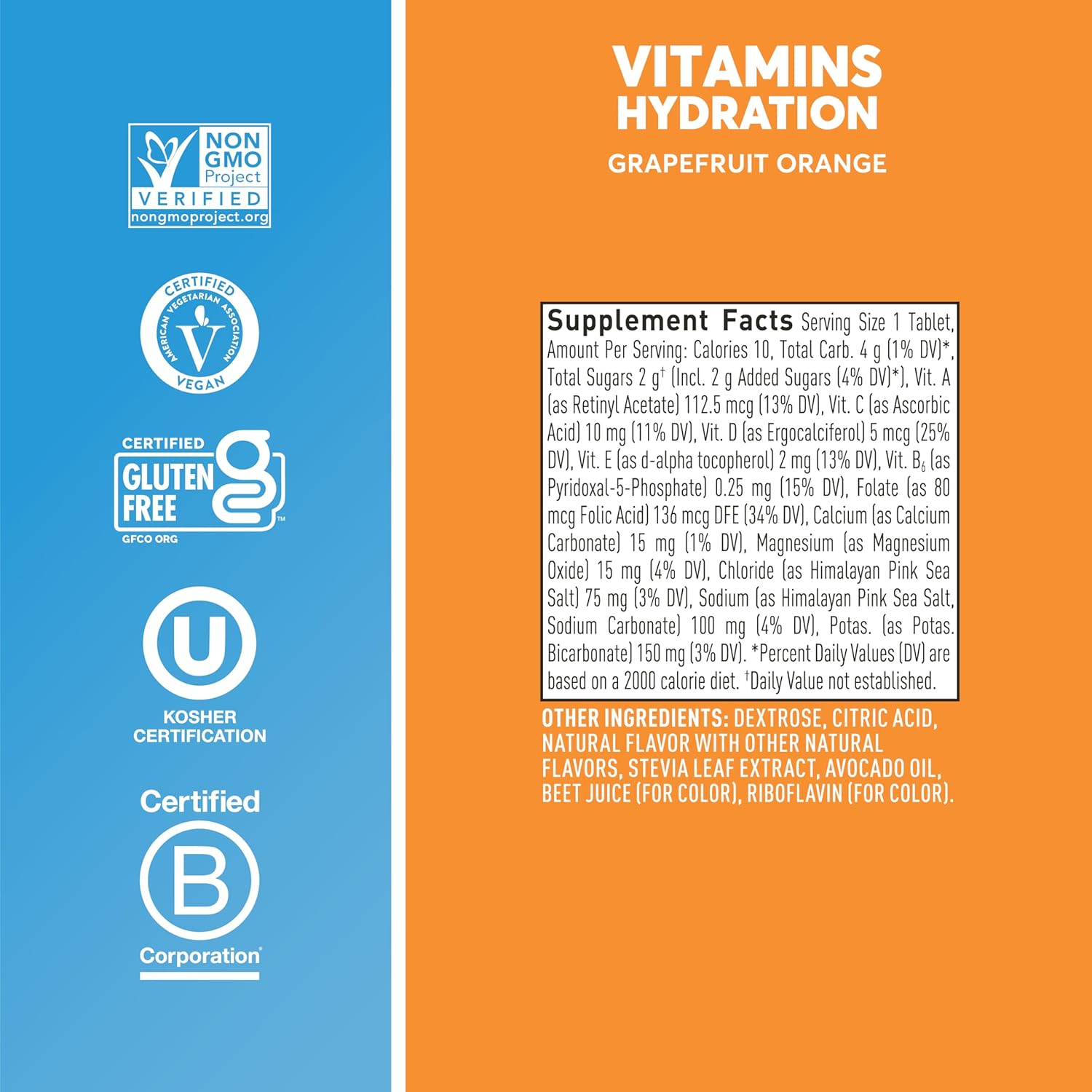 Nuun Hydration Vitamins Electrolyte Tablets, Grapefruit Orange Flavor - 8 Pack (96 Servings) - Vegan, Non-GMO, with 5 Essential Electrolytes and Vitamins A, B6, C, D, E - Espot.com.au