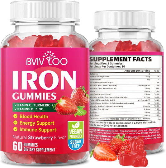 vegan-iron-gummies-with-vitamin-c-a-b-complex-folate-zinc-biotin---blood-building-energy-support---60-gummies-1