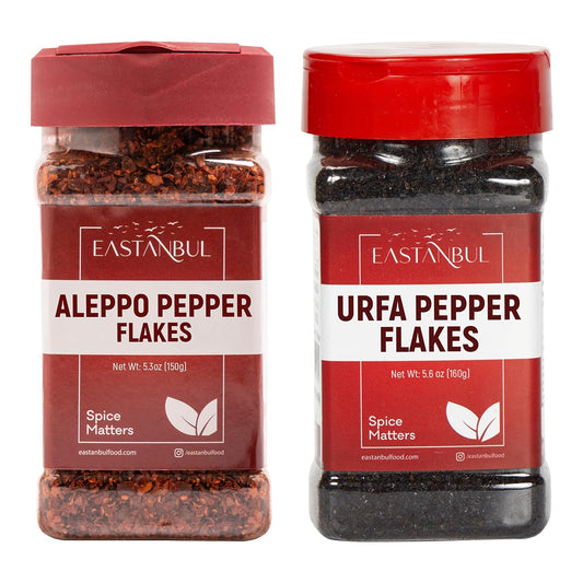 eastanbul-aleppo-pepper-and-urfa-pepper-flakes-combo-pack---53oz-aleppo-56oz-urfa-biber---perfect-for-mediterranean-middle-eastern-dishes---chili-flakes-isot-blackish-twin-gift-pack---spice-buddies-1