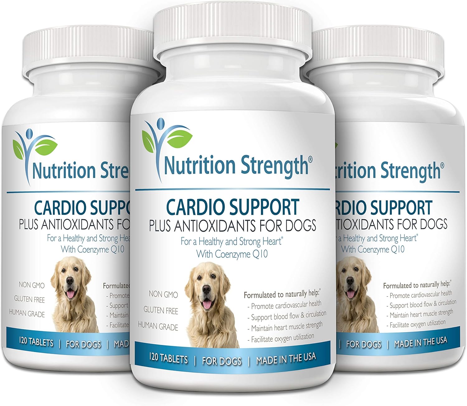 Dog Cardio Support with Antioxidant, L-Carnitine, L-Taurine, Coenzyme Q10 & Vitamin E - Promotes Healthy Heart - 120 Chewable Tablets - Espot.com.au