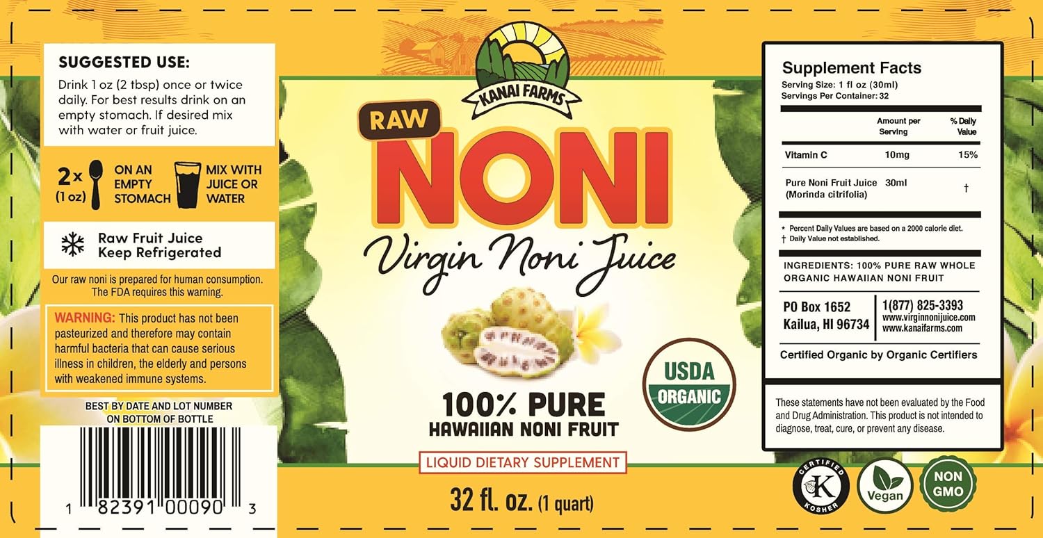 organic-hawaiian-noni-juice---4-pack-of-32oz-glass-bottles---raw-unpasteurized---kanai-farms-virgin-noni-juice-2