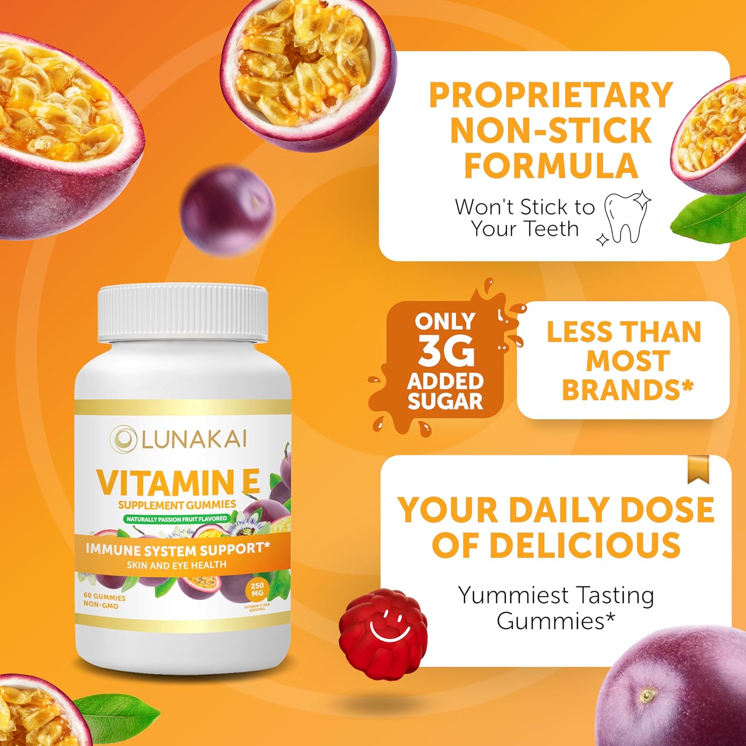 Natural Anti Aging Gummy Bundle with Collagen, Vitamin E, and Vitamin C - Non-GMO Supplements for Men & Women - 250mg VIT E - Espot.com.au