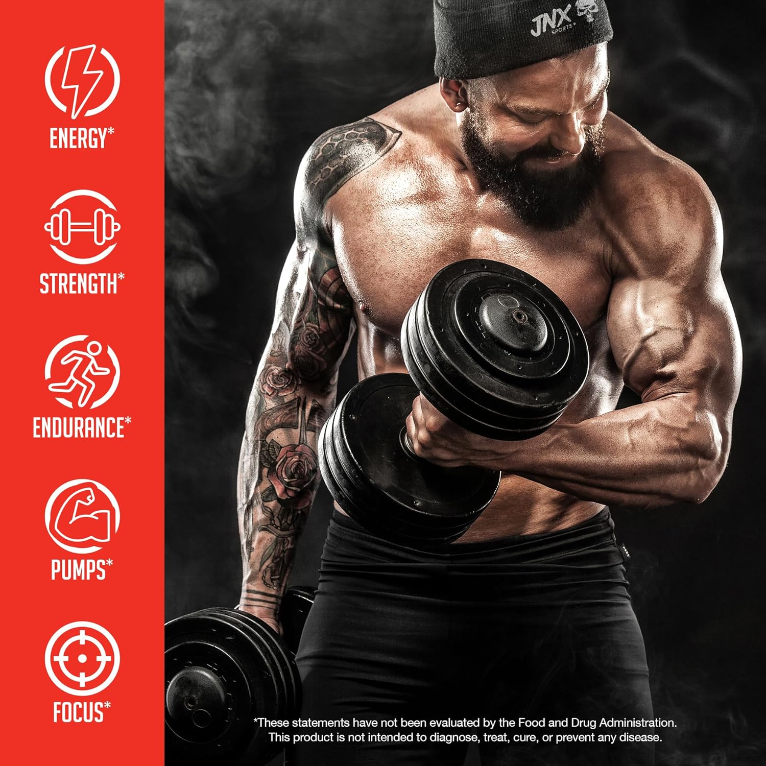 Blue Raspberry Pre Workout Powder by JNX SPORTS - The Curse! 30 Servings | Boost Strength, Energy, and Focus | Caffeine, Beta-Alanine, Creatine, L-Citrulline | Preworkout for Men and Women - Espot.com.au