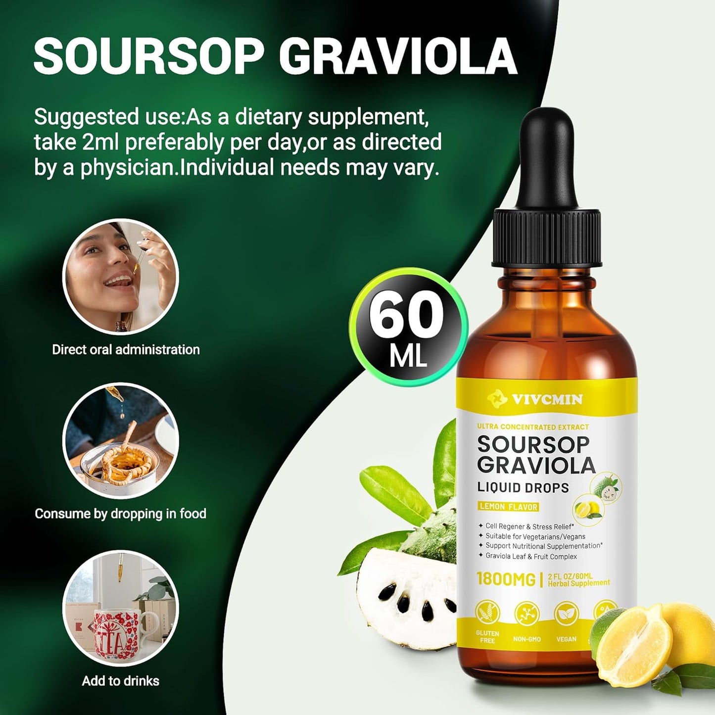 vivcmin-graviola-soursop-leaf-extract-liquid---immune-boost-relaxation-supplement-liver-support-sleep-aid---vegan-sugar-gluten-free-high-absorption-rate---lemon-flavored-2-fl-oz-3