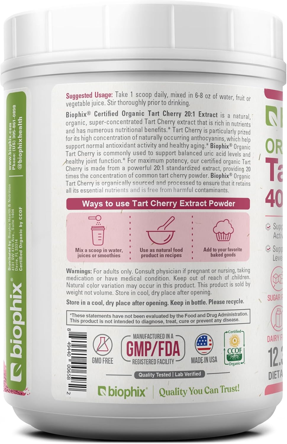 organic-tart-cherry-powder-extract---antioxidant-rich-superfood-for-heart-digestive-health---123-oz-350g---usda-certified---no-sugar-3