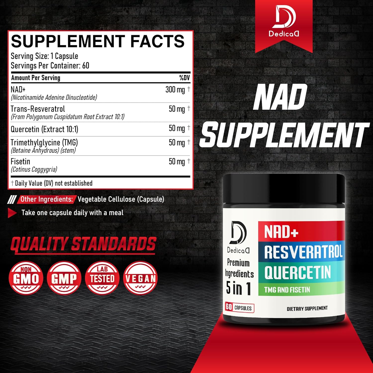 500mg-dedicad-nad-supplement-with-fisetin-tmg-resveratrol-quercetin---energy-dna-repair-aging-defense-brain-function---60-capsules-2
