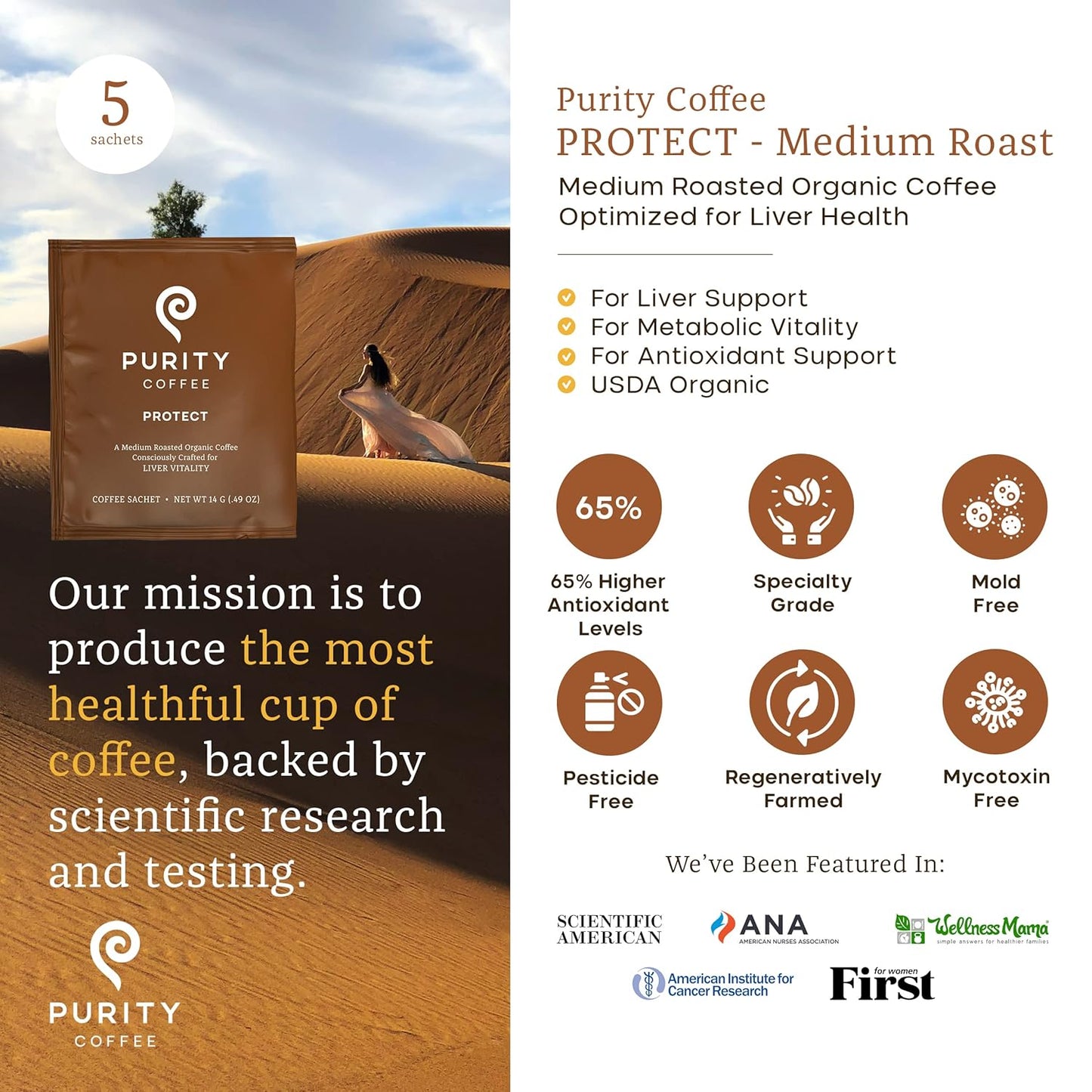 usda-certified-organic-purity-coffee-single-serve-packets---high-antioxidant-light-medium-roast---third-party-tested-for-mold-mycotoxins-pesticides---5-ct-box-3