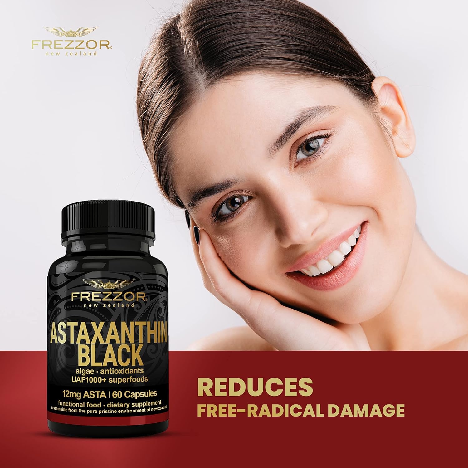 Astaxanthin Black UAF1000+ Super Antioxidant Softgels - Heart, Eye & Brain Health Support, Anti-Aging Skincare - 12mg Astaxanthin - 180 Softgels, 3 Month Supply - Espot.com.au