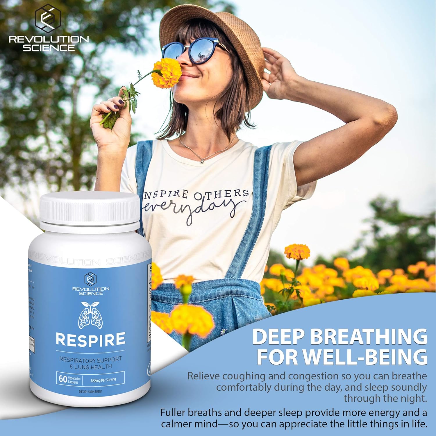 Respire Lung Support Supplement - Lung Cleanse & Detox Formula with Quercetin, Bromelain & Butterbur for Clear Lungs and Bronchial Support - 60 Capsules - Espot.com.au