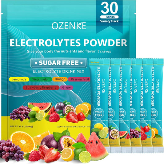 ozenke-electrolyte-powder-packets---30-sticks-sugar-free-hydration-mix-for-rapid-hydration---travel-friendly-electrolyte-drink-mix---6-flavors-available-1