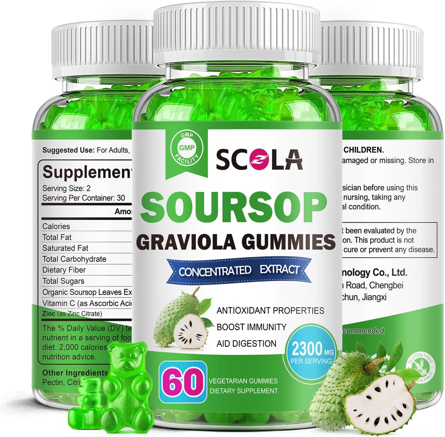 organic-soursop-gummy-bears---immune-support-with-vitamin-c-zinc---non-gmo-antioxidant-gummies---60-count-8