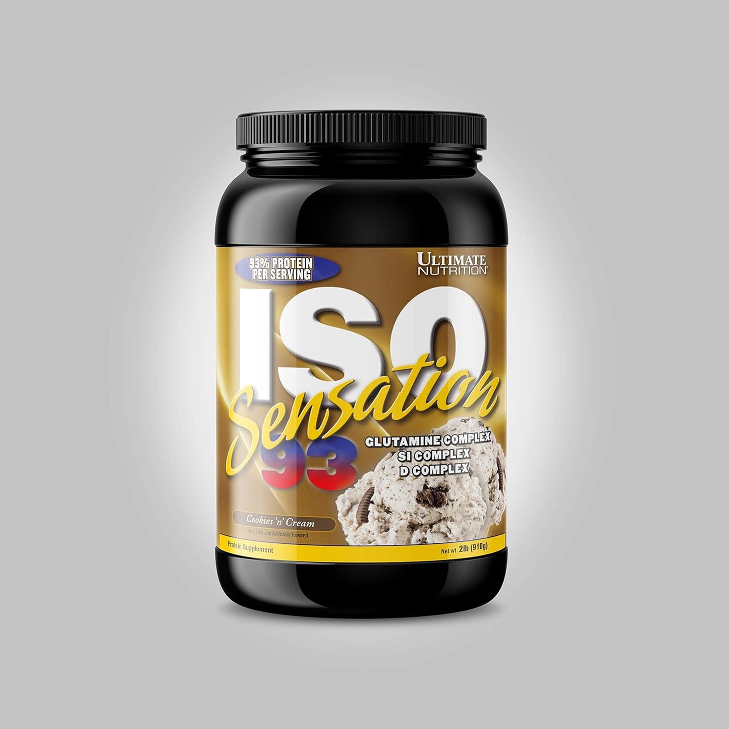 iso-sensation-93-whey-protein-isolate-powder-with-glutamine-colostrum---cookies-n-cream-flavor-for-recovery-immunity-support---2lbs-5