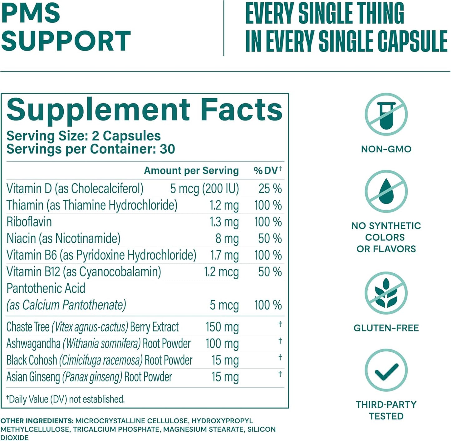 PMS Support Supplement for Women - 2 Pack (120 Capsules) - Supports Hormone Balance, Mood & Stress with B Vitamins, Vitamin D, Chasteberry, Ashwagandha - Gluten-Free, Non-GMO - H' Habit Habit - Espot.com.au