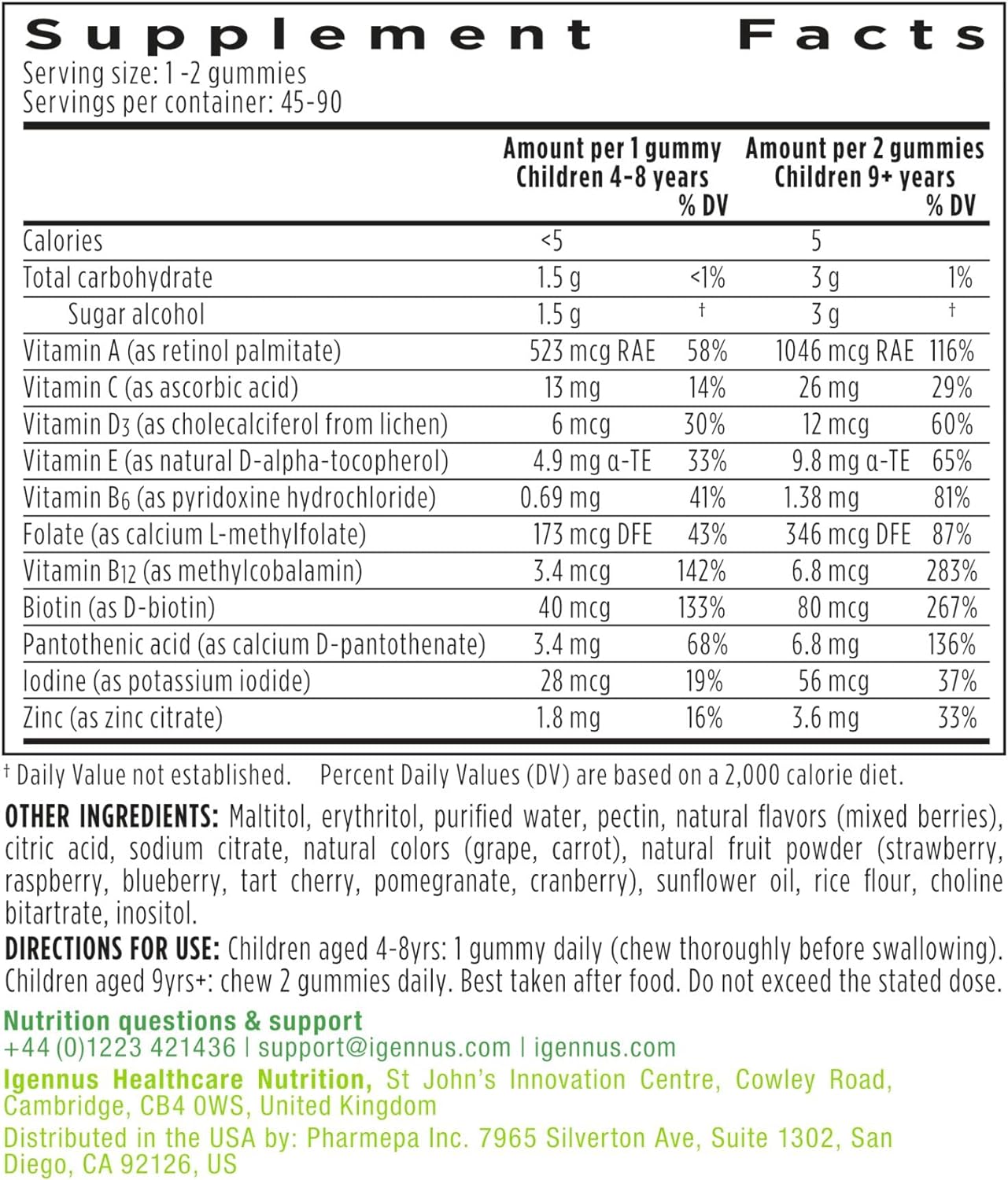 nutrition-igennus-methylated-kids-multivitamin-gummy---b-vitamins-vitamin-d---no-artificial-sweeteners---sugar-free---age-4---90-berry-gummies---non-gmo---halal---clean-label-6