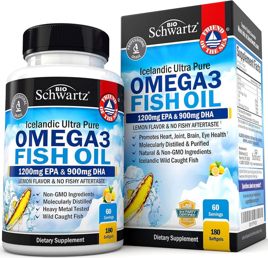 premium-triple-strength-omega-3-fish-oil-supplement---2250mg-epa-dha-fatty-acids---supports-joint-eyes-brain-health---burpless-lemon-flavor---gluten-free---180-softgels-1