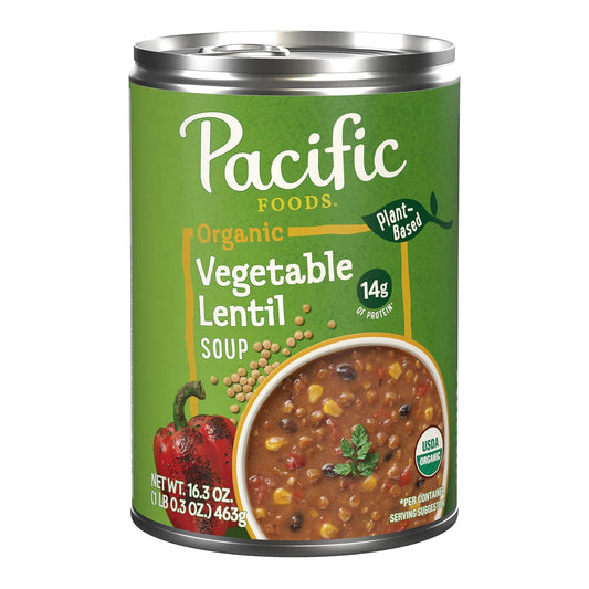 Pacific Foods Organic Vegetable Lentil Soup - 16.3 oz Can - Plant-Based & Delicious - Espot.com.au
