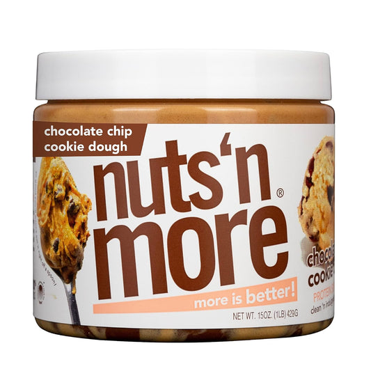 high-protein-chocolate-chip-cookie-dough-peanut-butter-spread---15oz-jar---low-carb-low-sugar-gluten-free-non-gmo-nut-butter-snack---all-natural-1
