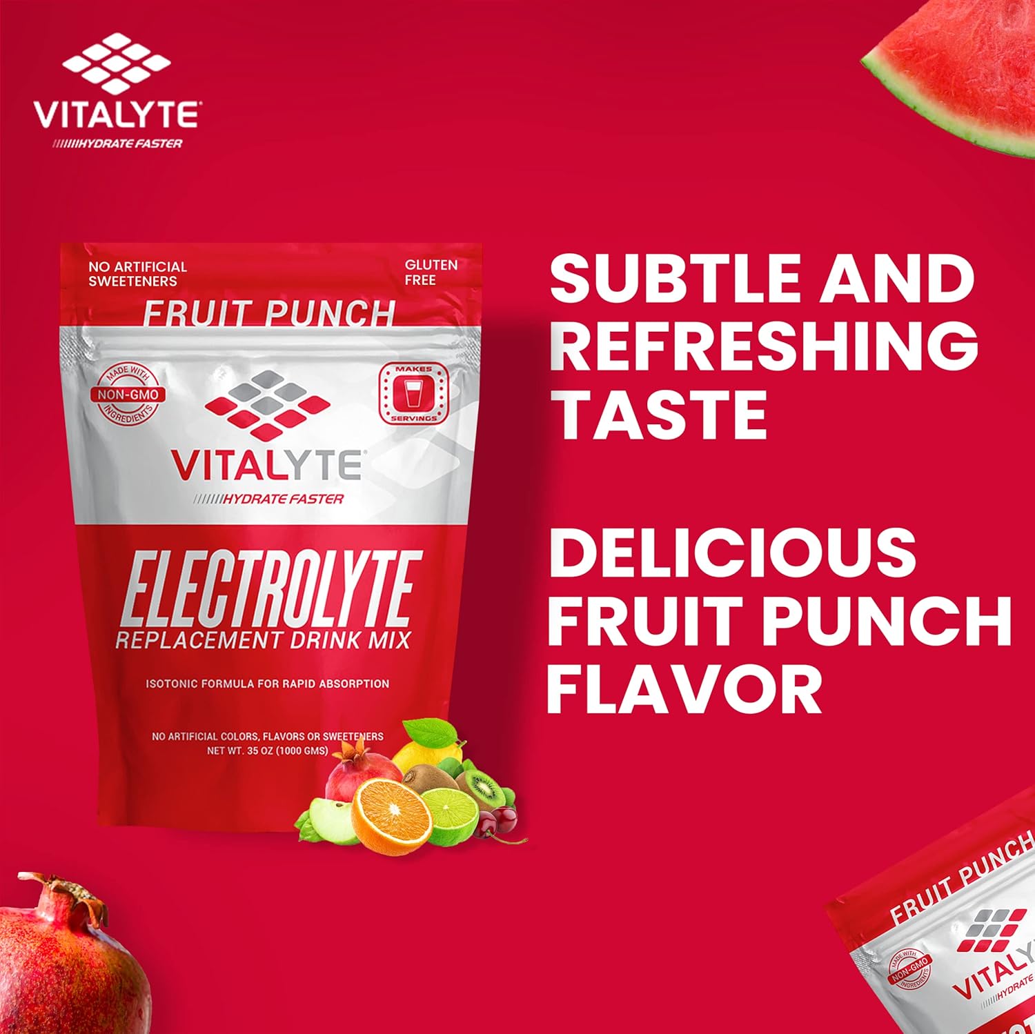Isotonic Electrolyte Hydration Powder Mix, Gluten Free Fruit Punch Drink Mix - 35 oz. - Espot.com.au