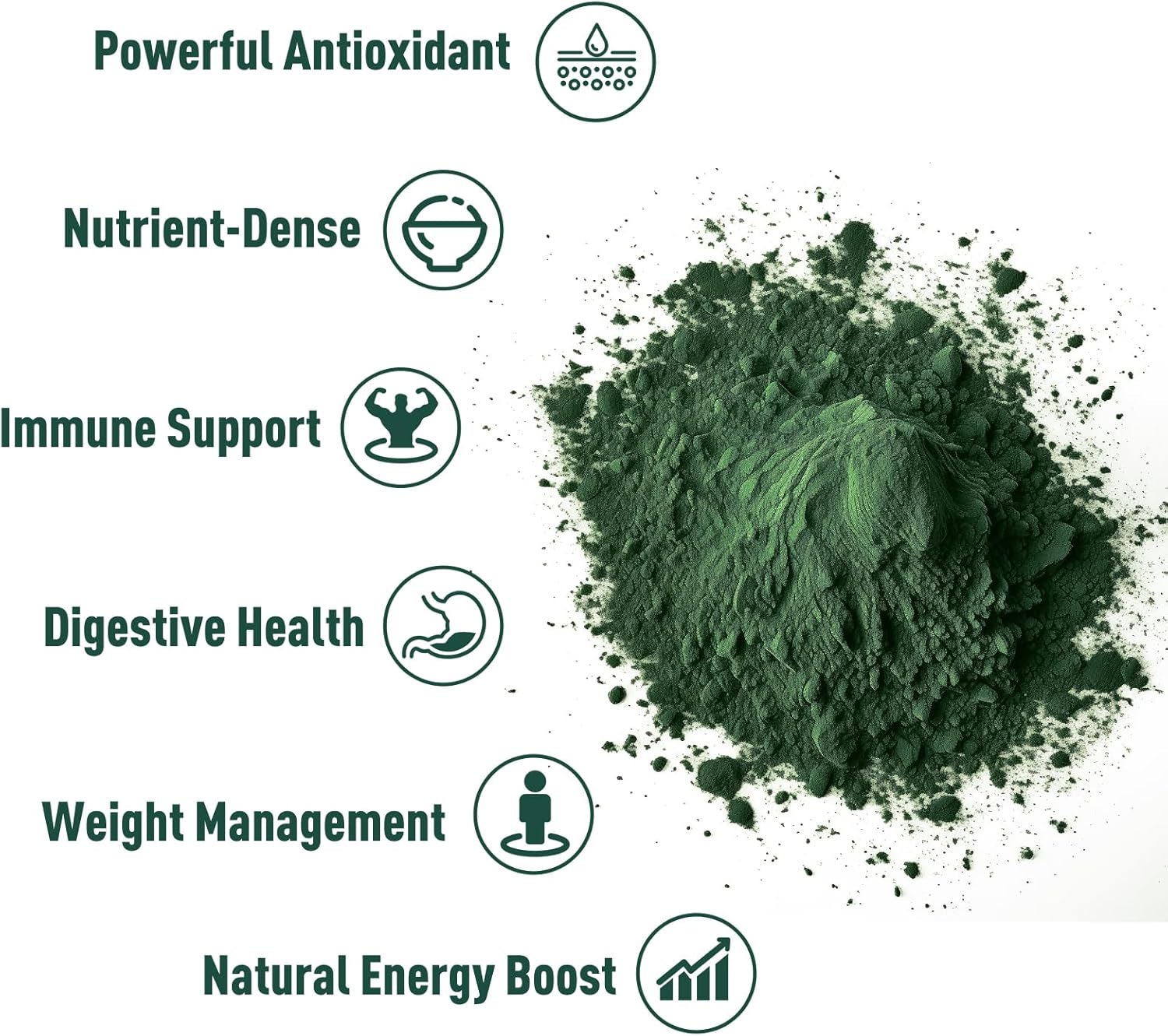 Organic Spirulina Powder 16 oz - Nutrient-Dense Green Superfood for Immune Support - Non-GMO & Gluten-Free - Espot.com.au