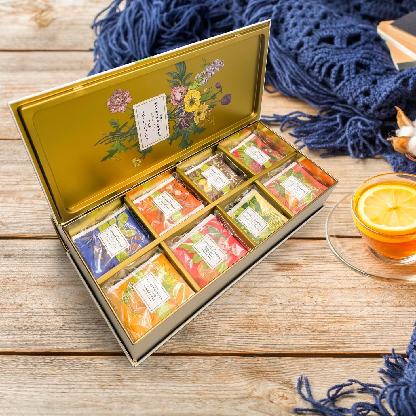 exotic-fruit-and-herbal-tea-bag-sampler-gift-set---80-pack-in-designer-tin-book---assorted-variety-of-premium-organic-black-and-green-teas---individually-wrapped---8-flavors-6