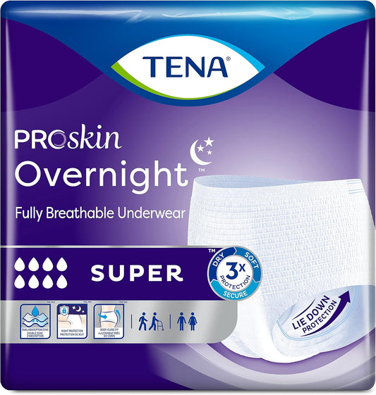 TENA ProSkin Overnight Super Protective Incontinence Underwear, Heavy Absorbency, Medium, Unisex, 56 Count - Espot.com.au