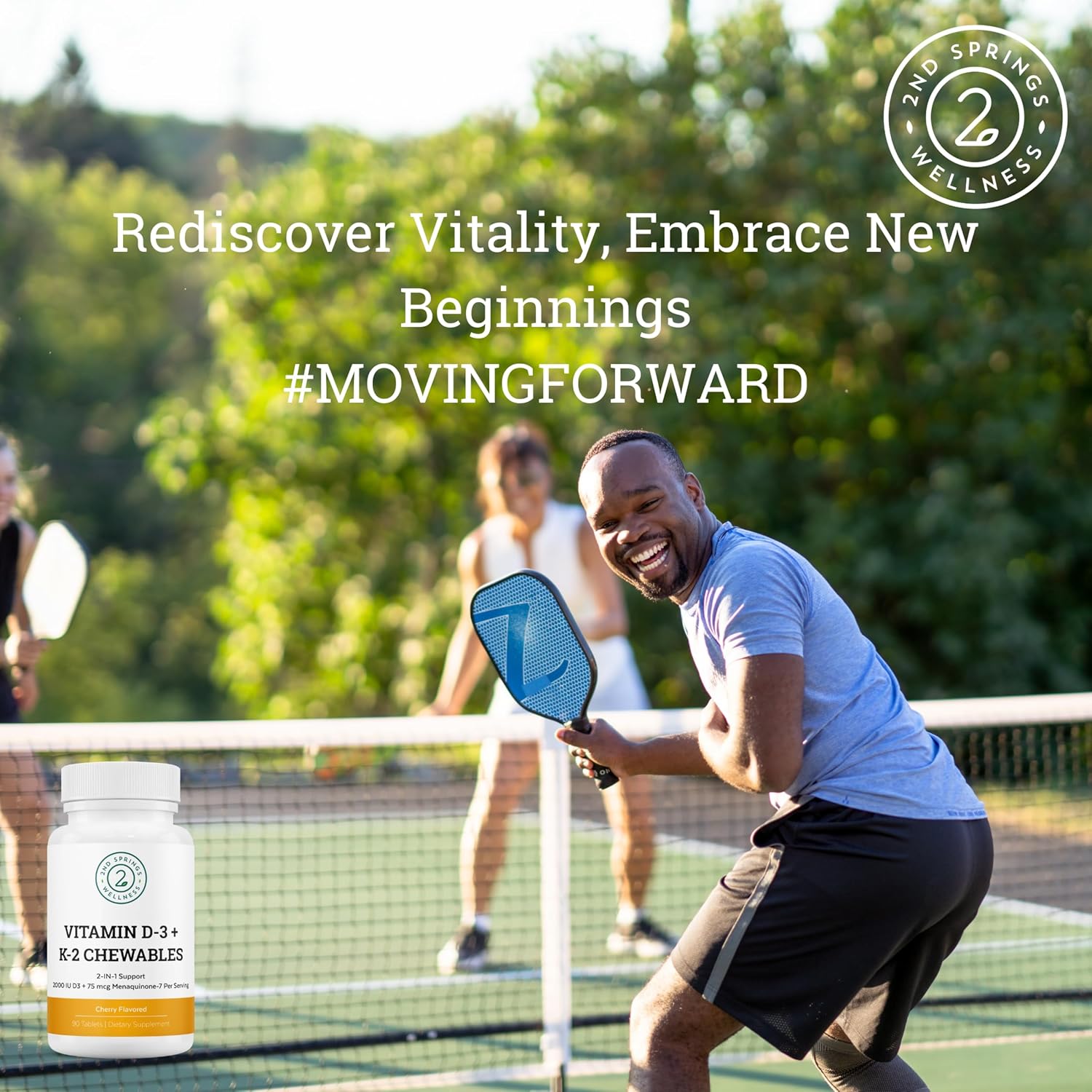 Bundle of 2nd Springs Adaptogen Complex, Vitamin D3+K2 Chewables, and Super B-100 Complex - Boost Your Health Today! - Espot.com.au