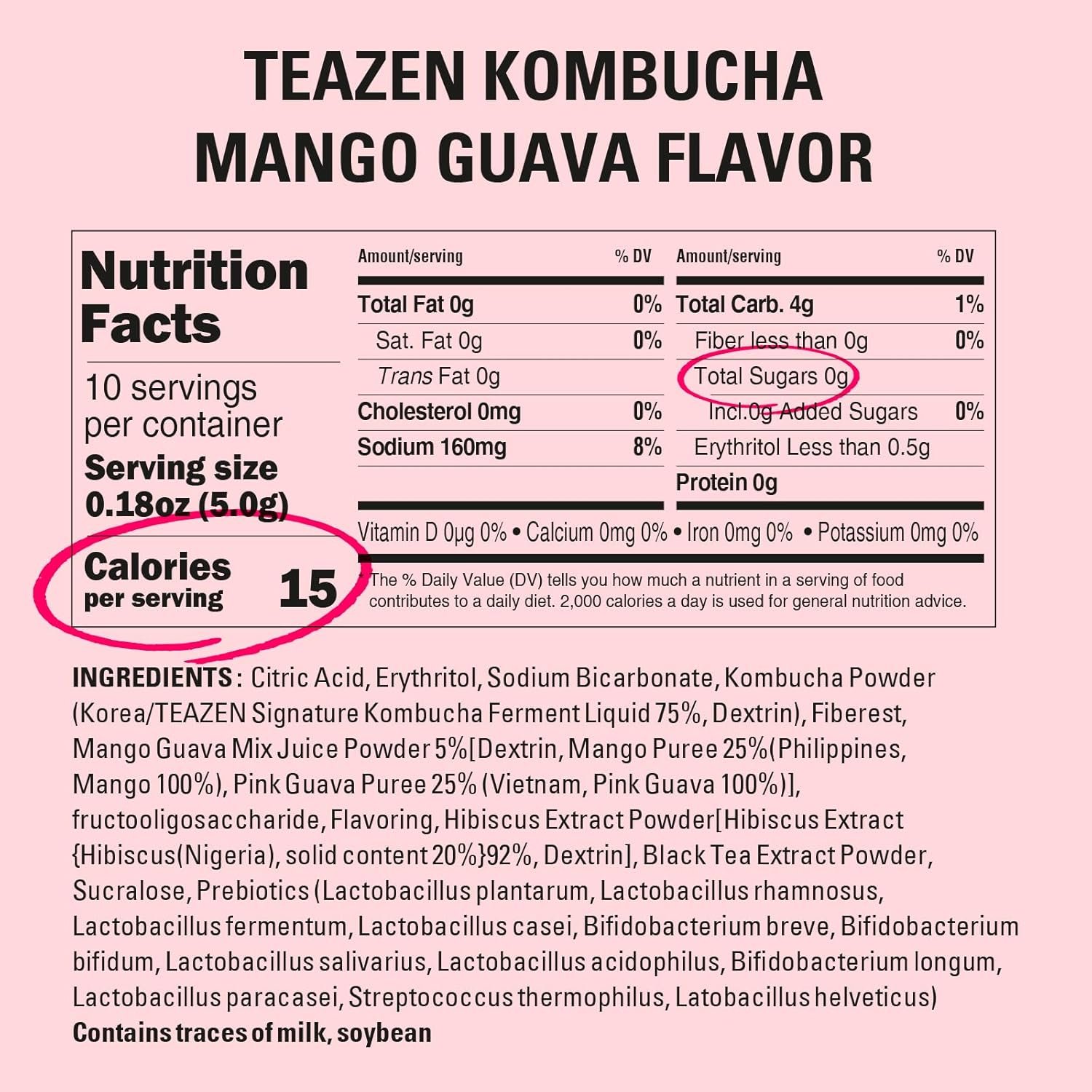 teazen-mango-guava-kombucha-tea-sticks---sugar-free-hydration-drink-mix-with-live-probiotics-prebiotics---176oz-pack-of-10-5