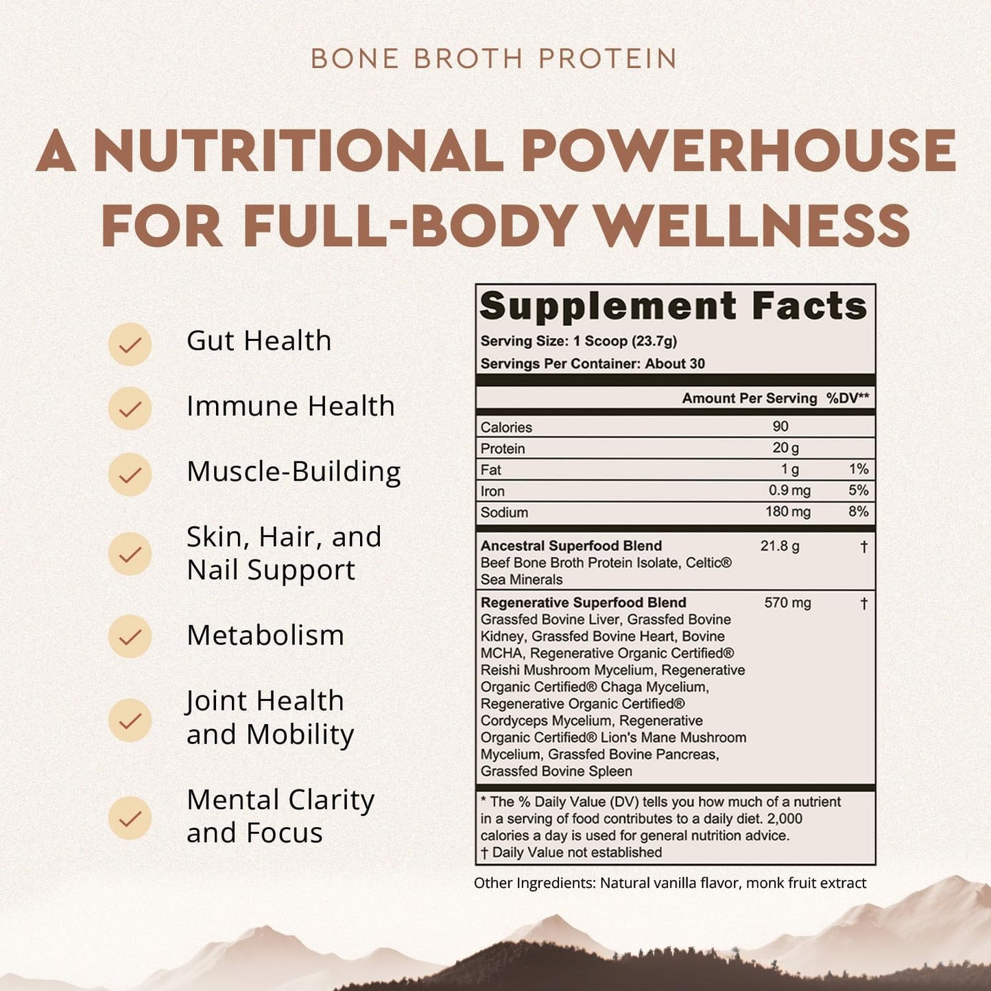 grass-fed-protein-powder-with-beef-bone-broth-vanilla-flavor---high-protein-supplement-with-organic-mushrooms-for-gut-health-20g-protein-per-serving---30-day-supply-2