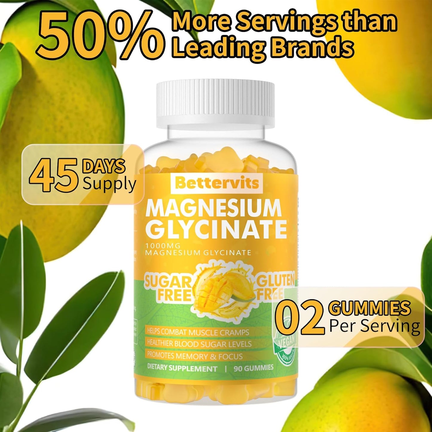90-ct-bettervits-sugar-free-magnesium-glycinate-gummies---1000mg-potassium-supplement-with-vitamin-d-b6-coq10-for-calm-mood-sleep-support---mango-pineapple-flavor-6