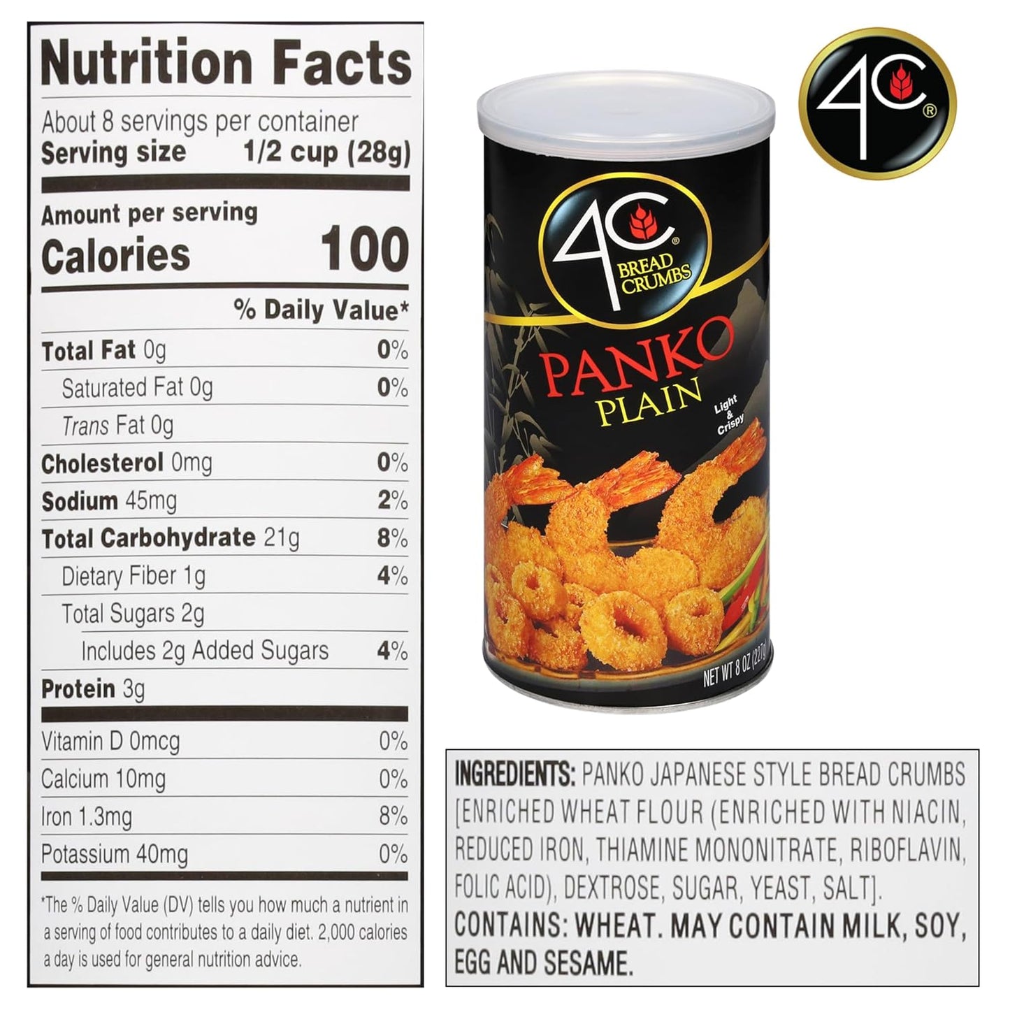 6-pack-of-4c-premium-bread-crumbs-panko-plain-8-ounce---regular-gluten-free---flavorful-crispy-crunchy---value-pack-2